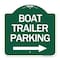Signmission Boat Trailer Parking W/ Right Arrow, Green & White Aluminum Sign, 18" x 18", GW-1818-24294 A-DES-GW-1818-24294 - alternate 1